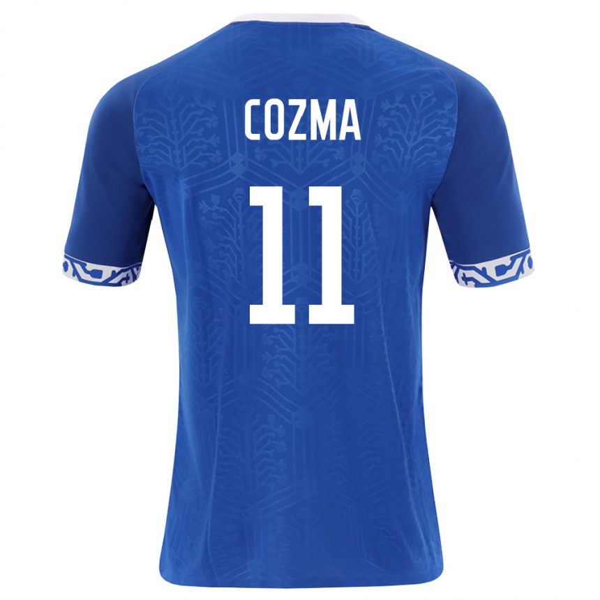 ילדים כדורגל מולדובה Veaceslav Cozma #11 כחול מלכותי לבן ג'רזי ביתית 26-28