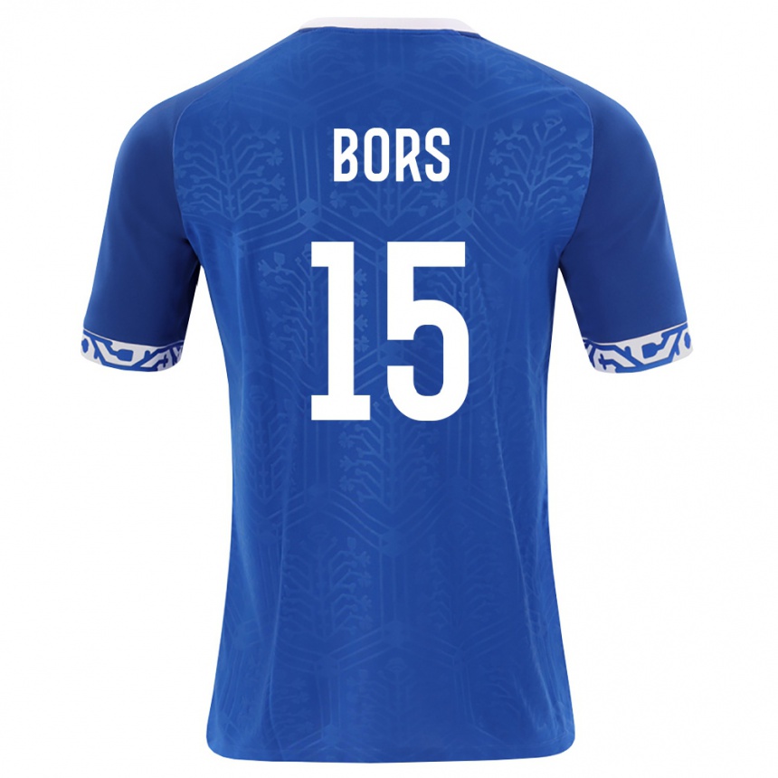 ילדים כדורגל מולדובה Ion Borș #15 כחול מלכותי לבן ג'רזי ביתית 26-28