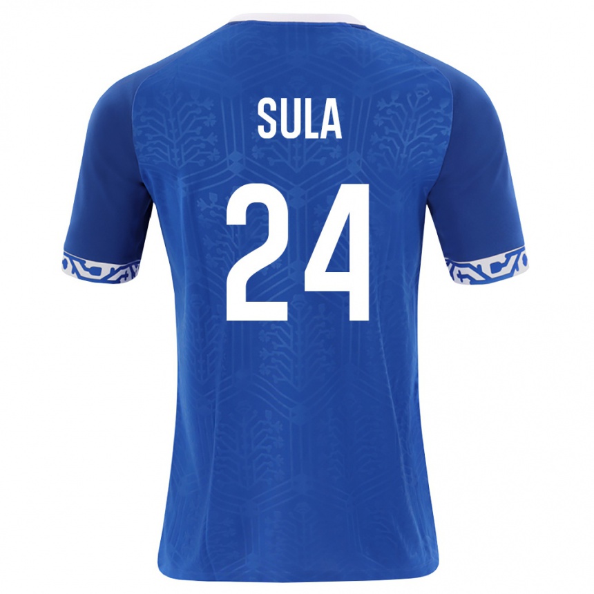 ילדים כדורגל מולדובה Paolo Sula #24 כחול מלכותי לבן ג'רזי ביתית 26-28