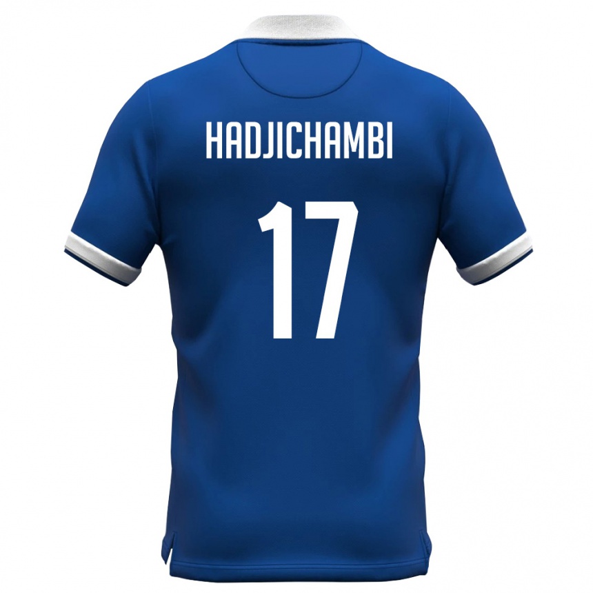 ילדים כדורגל קפריסין Michalis Hadjichambi #17 כחול מלכותי לבן ג'רזי ביתית 26-28