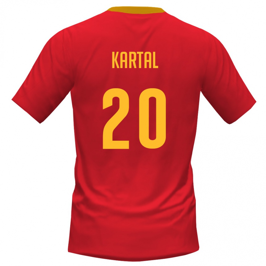 ילדים כדורגל מונטנגרו Andrej Kartal #20 אדום צהוב ג'רזי ביתית 26-28