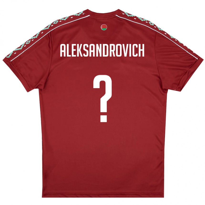 ילדים כדורגל בלארוס Aleksandr Aleksandrovich #0 אדום עמוק לבן ג'רזי ביתית 26-28