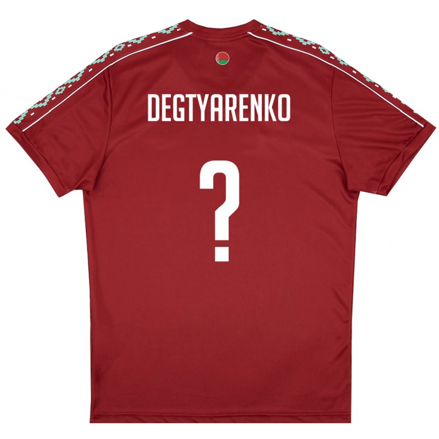 ילדים כדורגל בלארוס Dmitriy Degtyarenko #0 אדום עמוק לבן ג'רזי ביתית 26-28