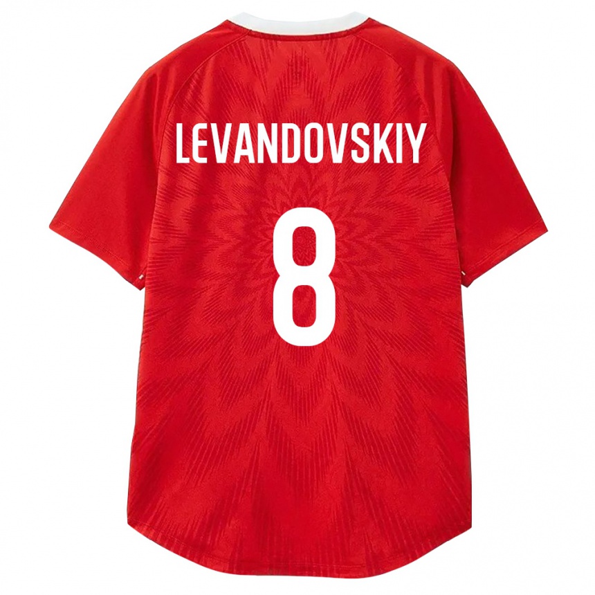 ילדים כדורגל רוסיה Bogdan Levandovskiy #8 אדום לבן חום ג'רזי ביתית 26-28
