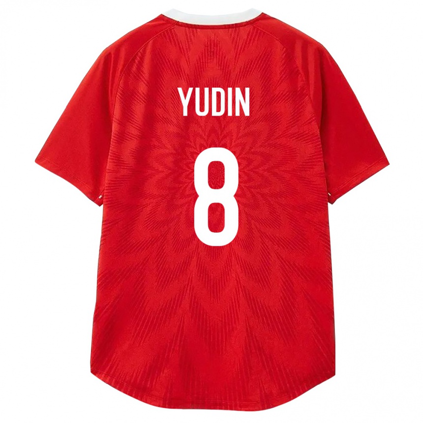 ילדים כדורגל רוסיה Aleksandr Yudin #8 אדום לבן חום ג'רזי ביתית 26-28