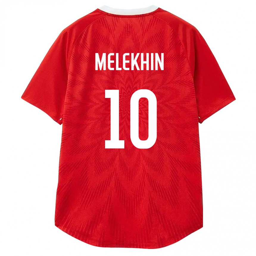 ילדים כדורגל רוסיה Yaroslav Melekhin #10 אדום לבן חום ג'רזי ביתית 26-28