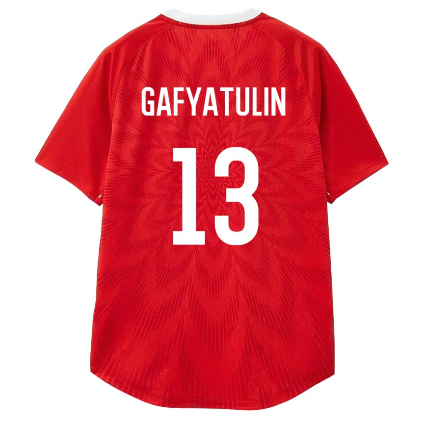 ילדים כדורגל רוסיה Rafael Gafyatulin #13 אדום לבן חום ג'רזי ביתית 26-28