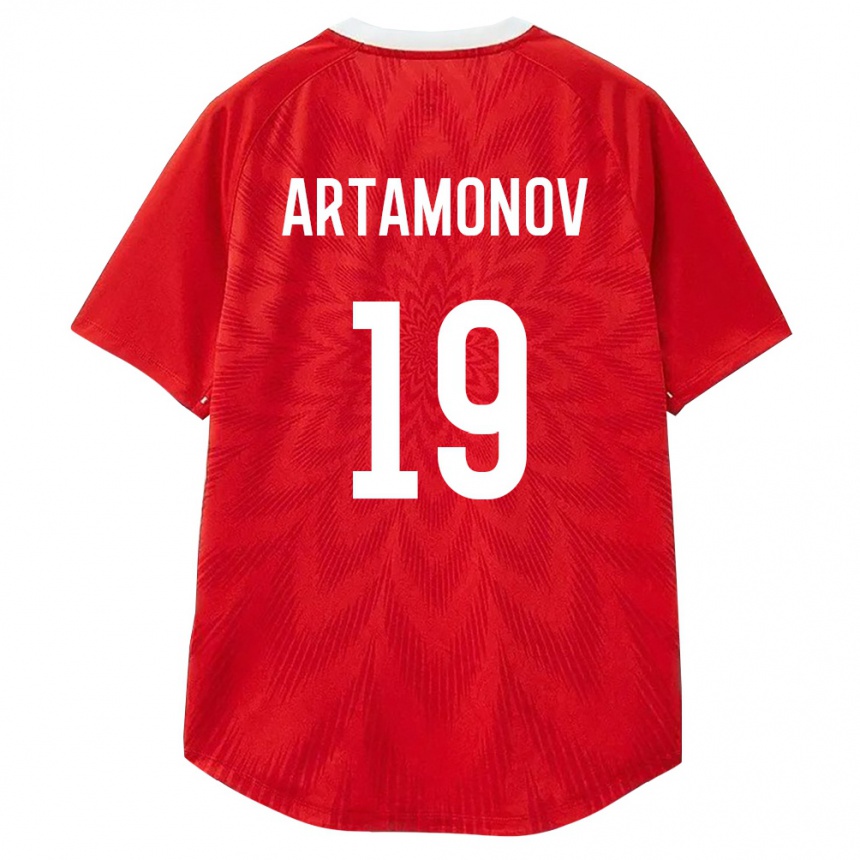 ילדים כדורגל רוסיה Vladimir Artamonov #19 אדום לבן חום ג'רזי ביתית 26-28