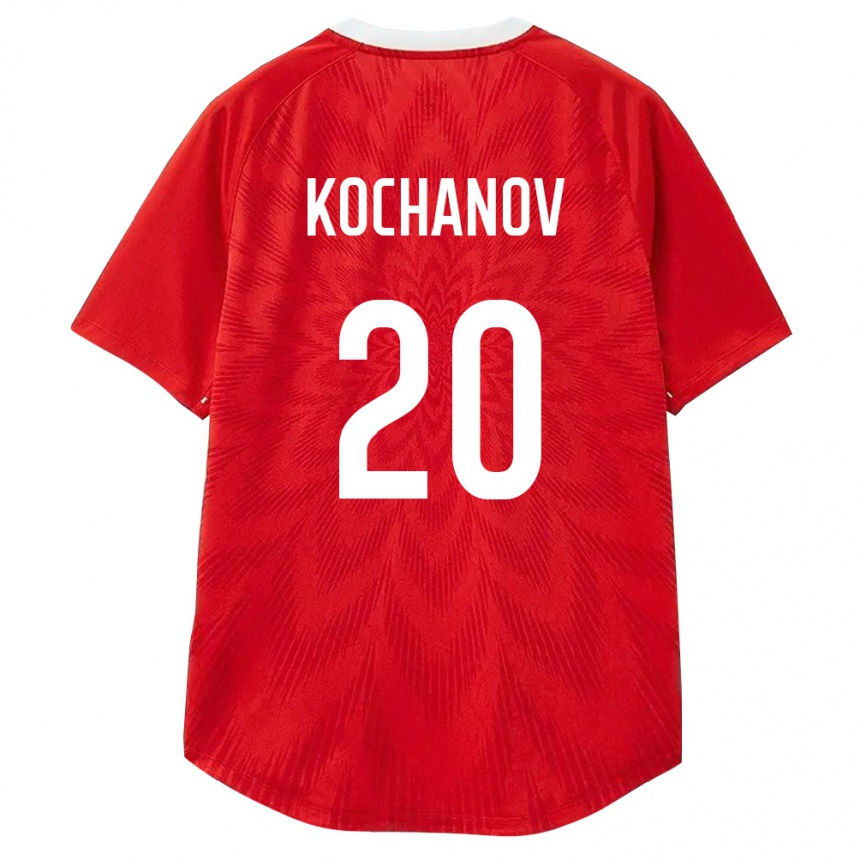 ילדים כדורגל רוסיה Nikita Kochanov #20 אדום לבן חום ג'רזי ביתית 26-28