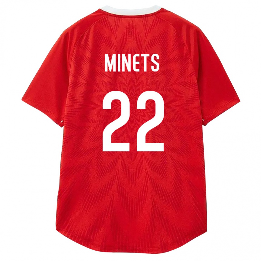 ילדים כדורגל רוסיה Matvey Minets #22 אדום לבן חום ג'רזי ביתית 26-28