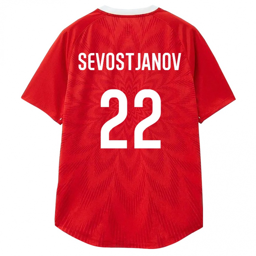 ילדים כדורגל רוסיה Maksim Sevostjanov #22 אדום לבן חום ג'רזי ביתית 26-28