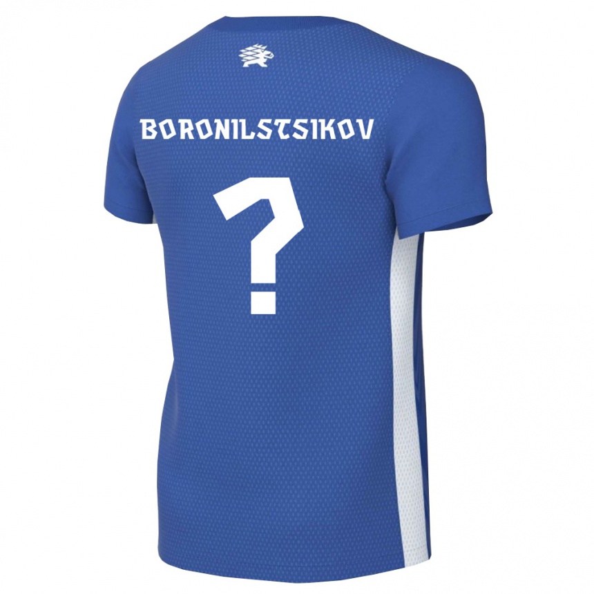 ילדים כדורגל אסטוניה Alex Boronilstsikov #0 כחול כהה לבן ג'רזי ביתית 26-28
