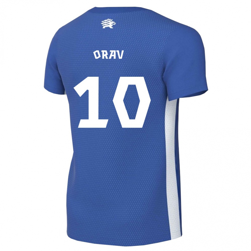 ילדים כדורגל אסטוניה Nathan Orav #10 כחול כהה לבן ג'רזי ביתית 26-28