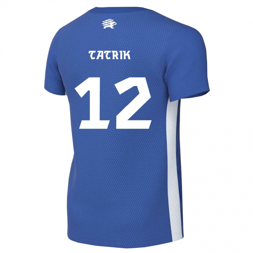 ילדים כדורגל אסטוניה Andero Tatrik #12 כחול כהה לבן ג'רזי ביתית 26-28