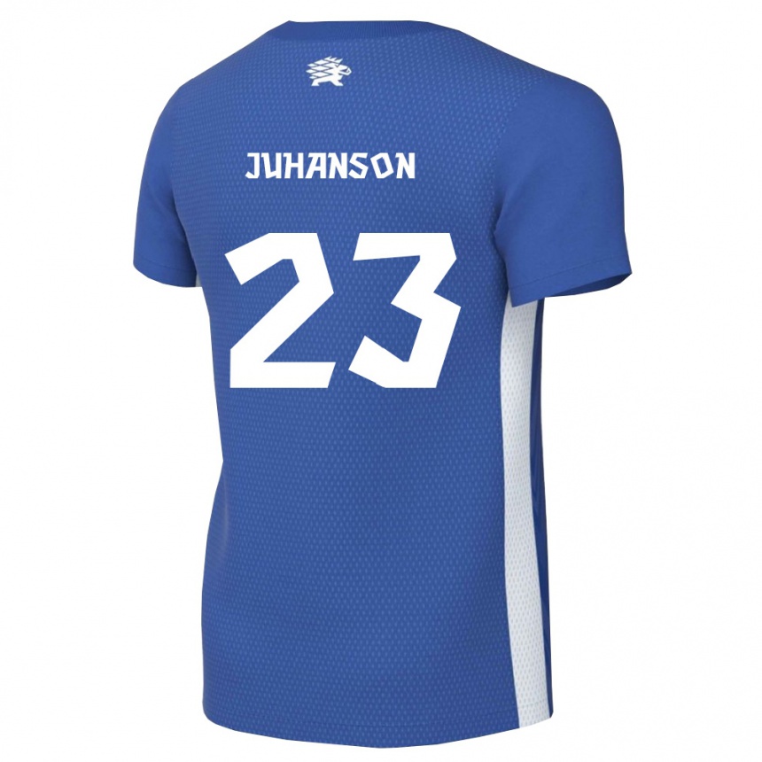 ילדים כדורגל אסטוניה Roven Juhanson #23 כחול כהה לבן ג'רזי ביתית 26-28