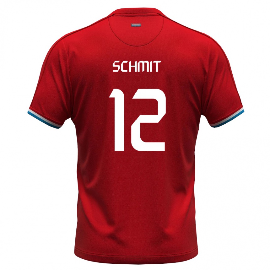 ילדים כדורגל לוקסמבורג Ben Schmit #12 אדום לבן כחול ג'רזי ביתית 26-28