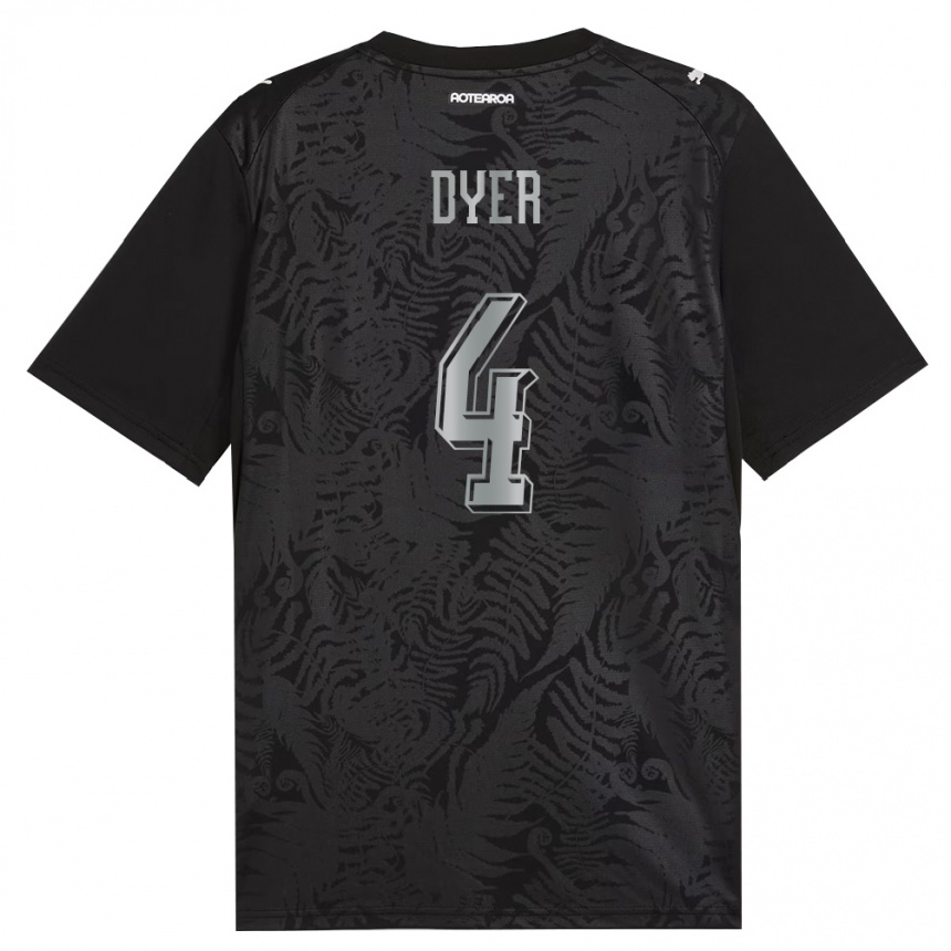 ילדים כדורגל ניו-זילנד Ethan Dyer #4 לבן שחור אפור ג'רזי ביתית 26-28