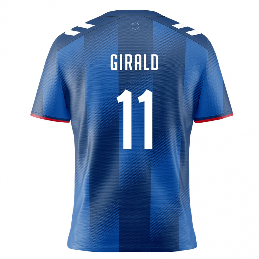 ילדים כדורגל פוארטו ריקו Gian Girald #11 כחול מלכותי אדום לבן ג'רזי ביתית 26-28