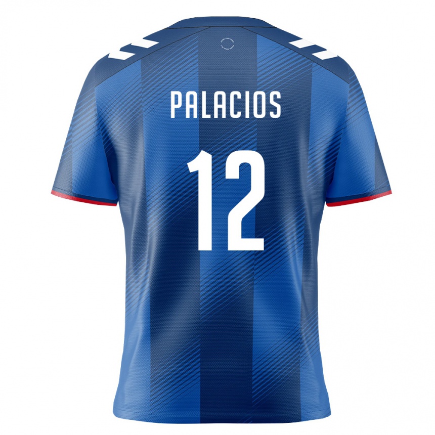 ילדים כדורגל פוארטו ריקו Denzel Palacios #12 כחול מלכותי אדום לבן ג'רזי ביתית 26-28