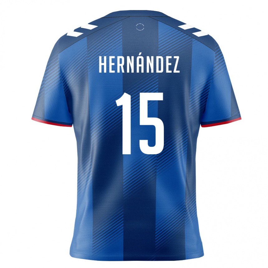 ילדים כדורגל פוארטו ריקו Dereck Hernández #15 כחול מלכותי אדום לבן ג'רזי ביתית 26-28