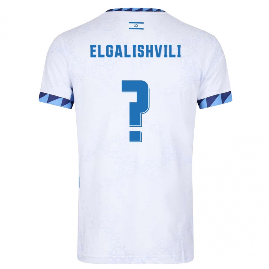 ילדים כדורגל ישראל Guy Elgalishvili #0 לבן כחול בהיר ג'רזי ביתית 26-28