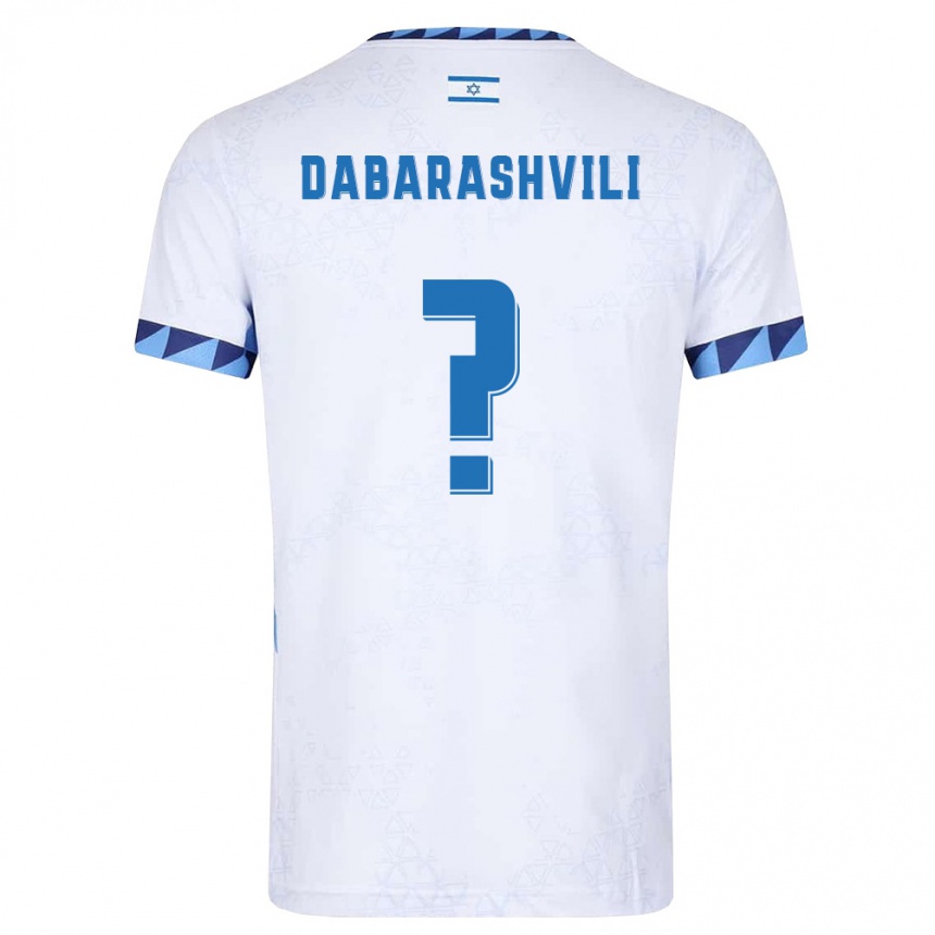 ילדים כדורגל ישראל Noam Dabarashvili #0 לבן כחול בהיר ג'רזי ביתית 26-28