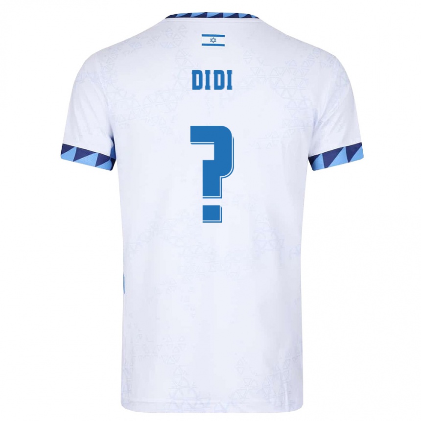 ילדים כדורגל ישראל Erez Didi #0 לבן כחול בהיר ג'רזי ביתית 26-28