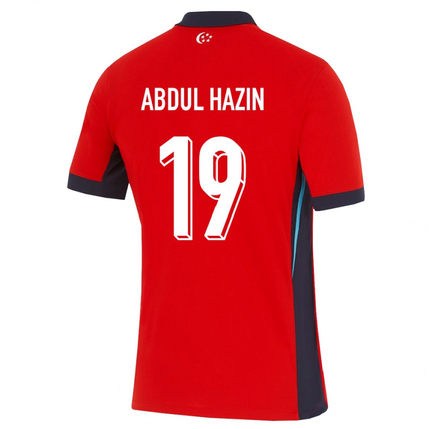 ילדים כדורגל סינגפור Danish Abdul Hazin #19 אדום לבן שחור ג'רזי ביתית 26-28