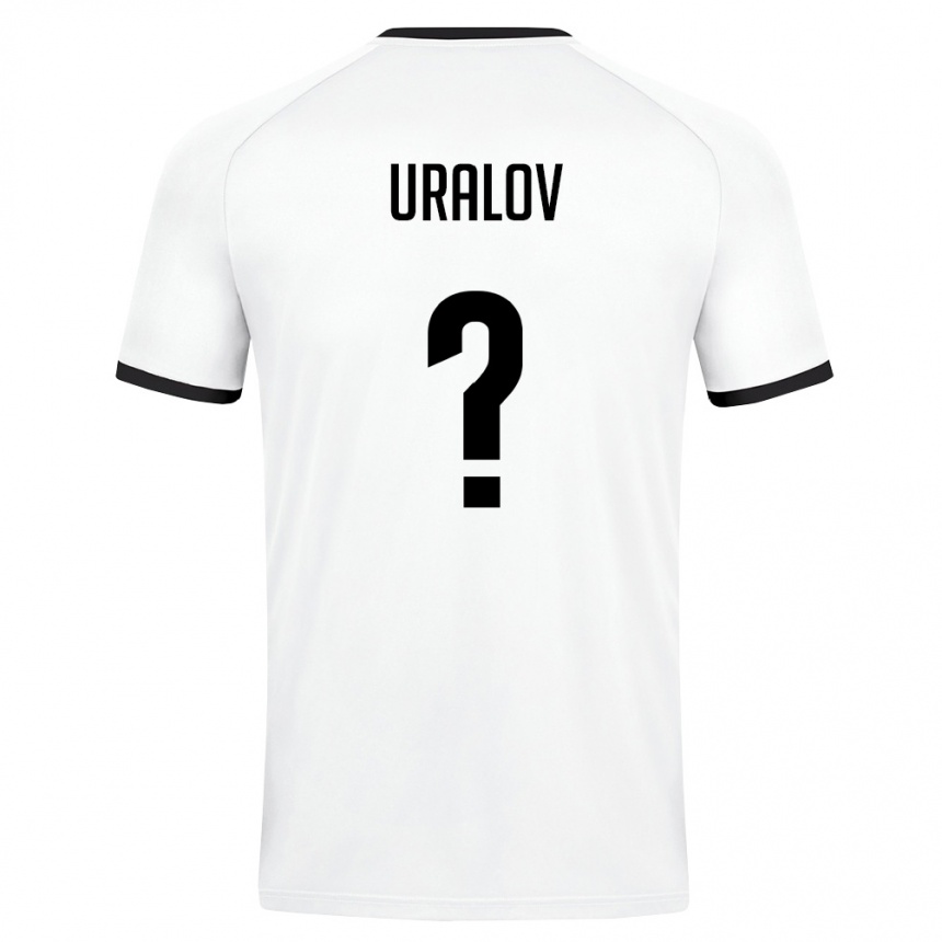 ילדים כדורגל אוזבקיסטן Khusan Uralov #0 לבן ירוק כהה הרחק ג'רזי 26-28