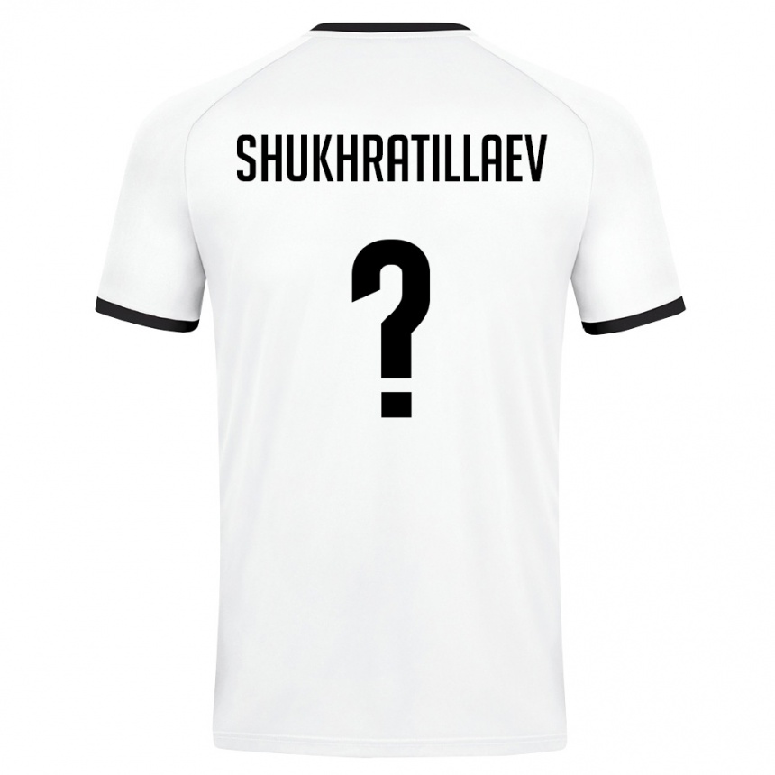 ילדים כדורגל אוזבקיסטן Usmon Shukhratillaev #0 לבן ירוק כהה הרחק ג'רזי 26-28
