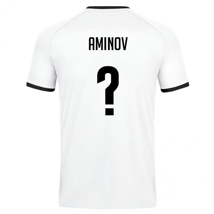 ילדים כדורגל אוזבקיסטן Sanjar Aminov #0 לבן ירוק כהה הרחק ג'רזי 26-28