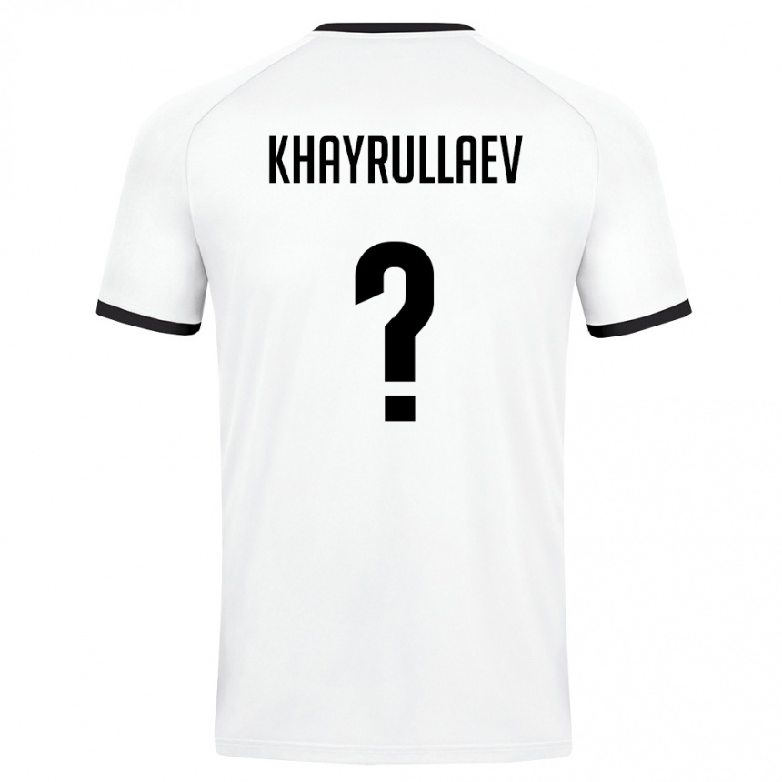 ילדים כדורגל אוזבקיסטן Ulugbek Khayrullaev #0 לבן ירוק כהה הרחק ג'רזי 26-28