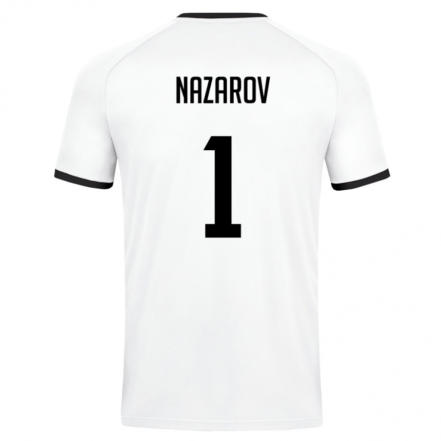 ילדים כדורגל אוזבקיסטן Vladimir Nazarov #1 לבן ירוק כהה הרחק ג'רזי 26-28