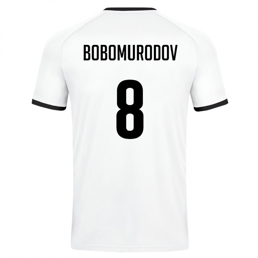 ילדים כדורגל אוזבקיסטן Abulfayz Bobomurodov #8 לבן ירוק כהה הרחק ג'רזי 26-28