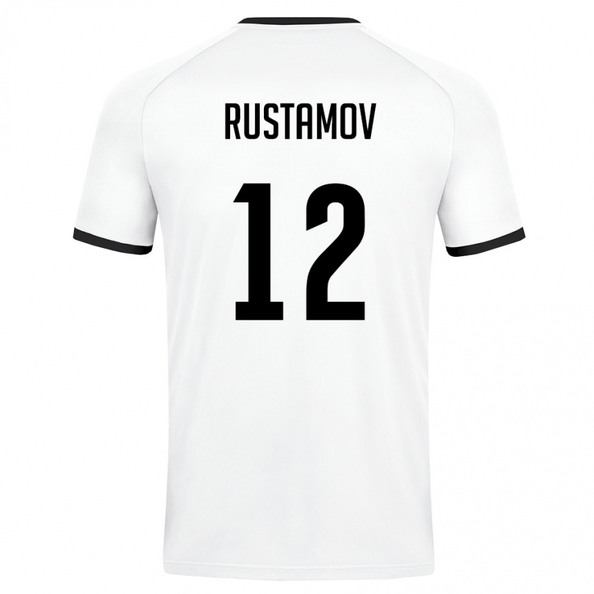 ילדים כדורגל אוזבקיסטן Umar Rustamov #12 לבן ירוק כהה הרחק ג'רזי 26-28