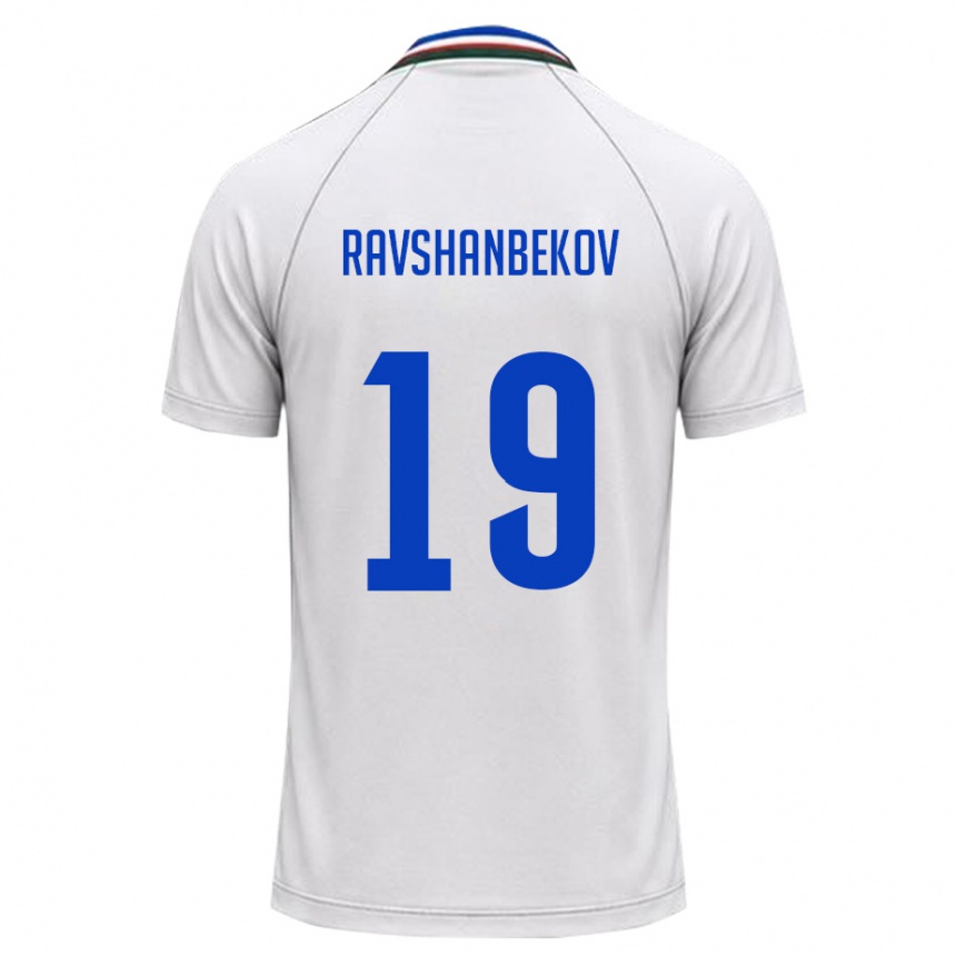 ילדים כדורגל אוזבקיסטן Akhrorbek Ravshanbekov #19 לבן ירוק כהה הרחק ג'רזי 26-28