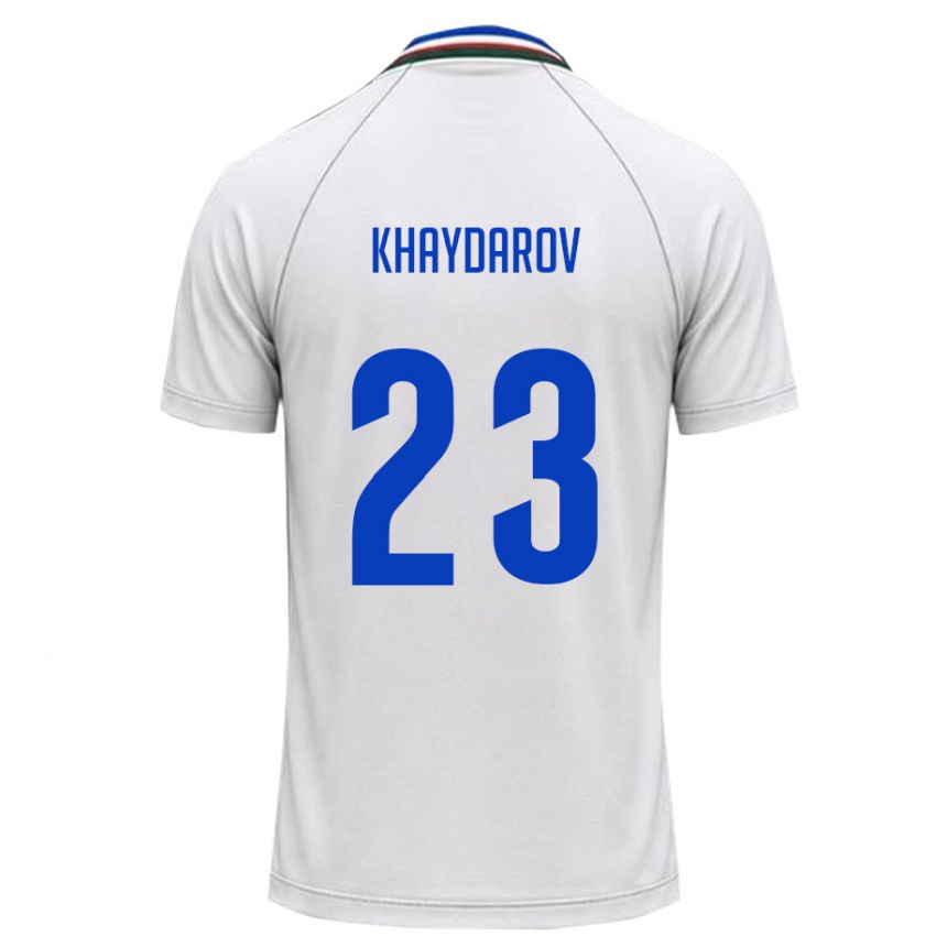 ילדים כדורגל אוזבקיסטן Abdugafur Khaydarov #23 לבן ירוק כהה הרחק ג'רזי 26-28