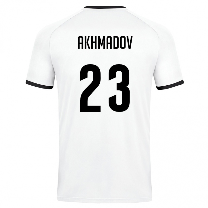 ילדים כדורגל אוזבקיסטן Saddam Akhmadov #23 לבן ירוק כהה הרחק ג'רזי 26-28