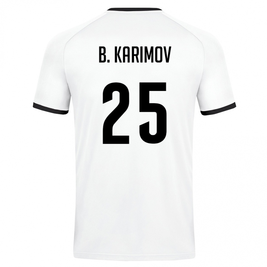 ילדים כדורגל אוזבקיסטן Bekhruz Karimov #25 לבן ירוק כהה הרחק ג'רזי 26-28