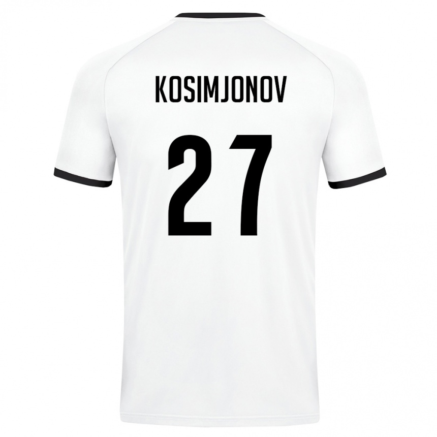 ילדים כדורגל אוזבקיסטן Asadbek Kosimjonov #27 לבן ירוק כהה הרחק ג'רזי 26-28