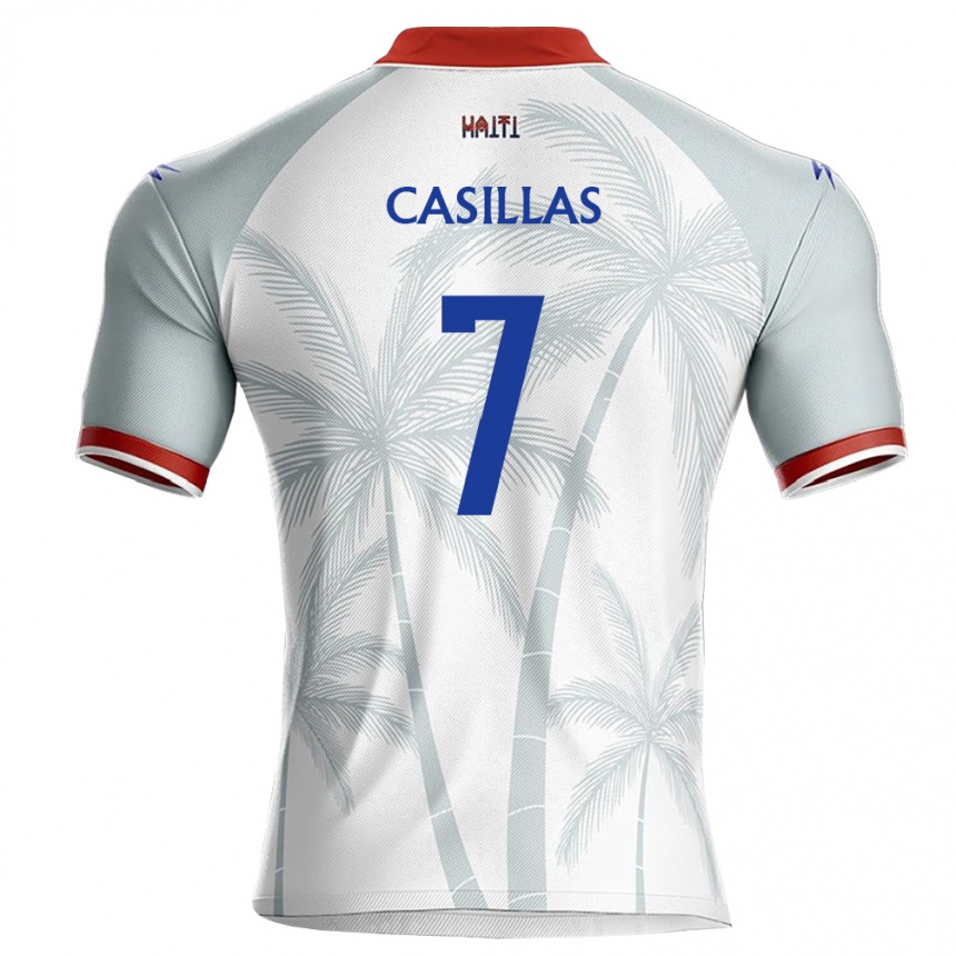 ילדים כדורגל האיטי Julien Casillas #7 לבן אדום אפור הרחק ג'רזי 26-28