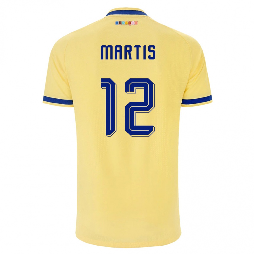 ילדים כדורגל קוראסאו Kaylen Martis #12 צהוב כהה ורוד הרחק ג'רזי 26-28