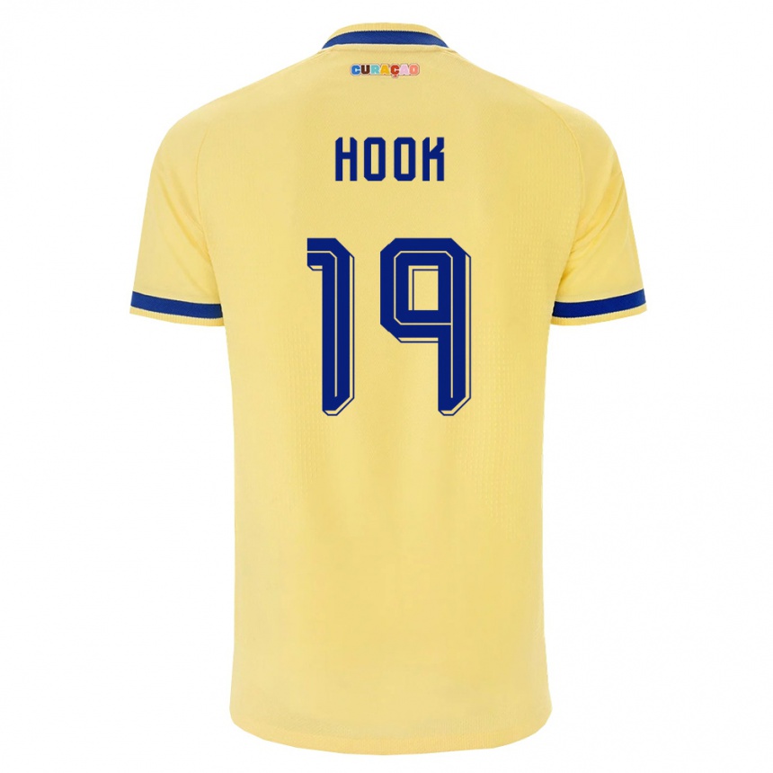 ילדים כדורגל קוראסאו Patrick Hook #19 צהוב כהה ורוד הרחק ג'רזי 26-28