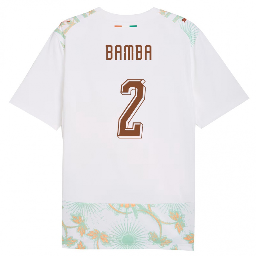ילדים כדורגל חוף השנהב Goudouss Bamba #2 לבן כתום ירוק הרחק ג'רזי 26-28