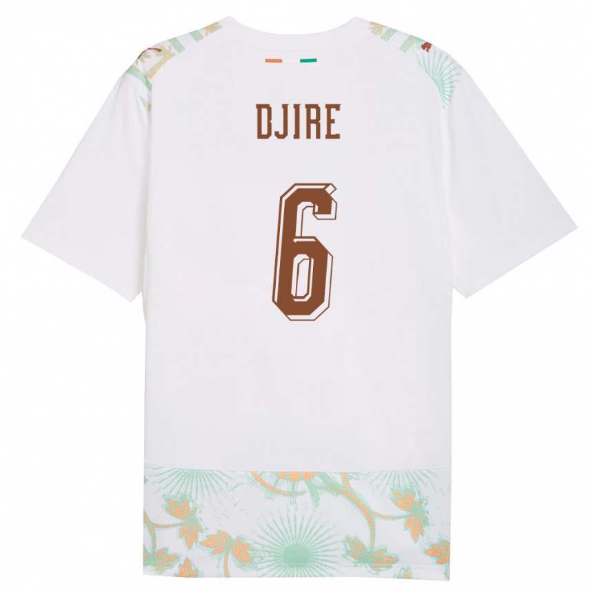 ילדים כדורגל חוף השנהב Abdoulaye Djire #6 לבן כתום ירוק הרחק ג'רזי 26-28