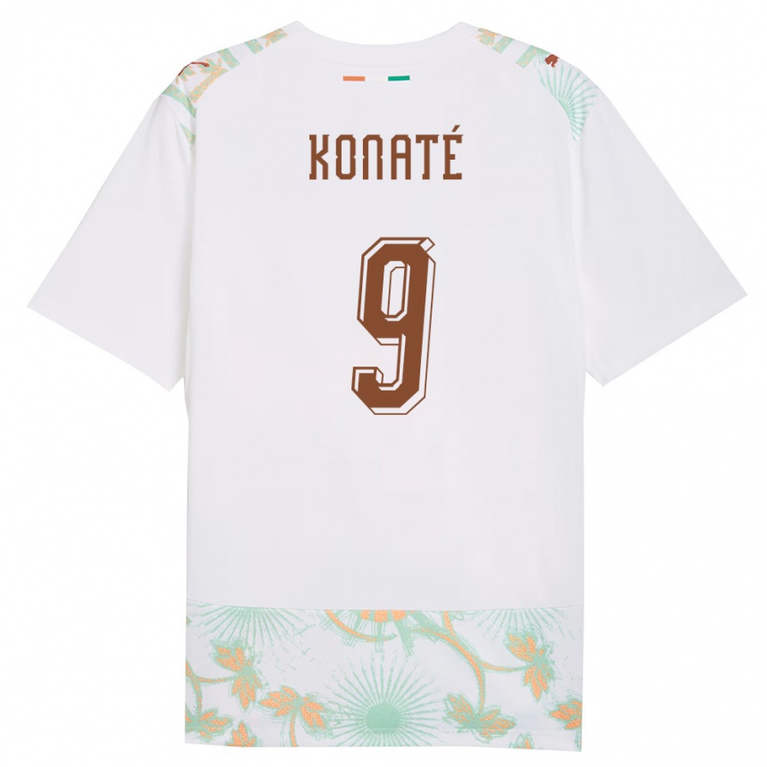 ילדים כדורגל חוף השנהב Oumar Konaté #9 לבן כתום ירוק הרחק ג'רזי 26-28