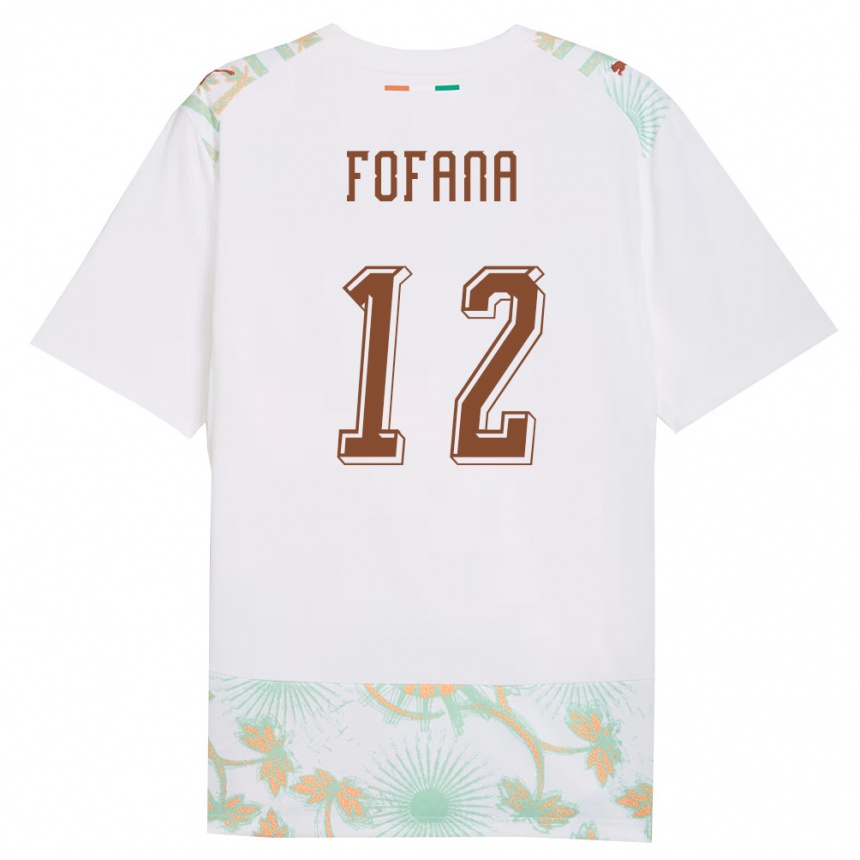 ילדים כדורגל חוף השנהב Souleymane Fofana #12 לבן כתום ירוק הרחק ג'רזי 26-28