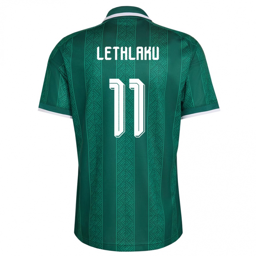 ילדים כדורגל דרום אפריקה Kutlwano Lethlaku #11 ירוק לבן זהב הרחק ג'רזי 26-28