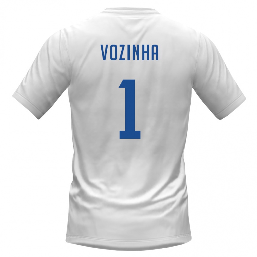 ילדים כדורגל כף ורדה Vozinha #1 לבן בורדו הרחק ג'רזי 26-28