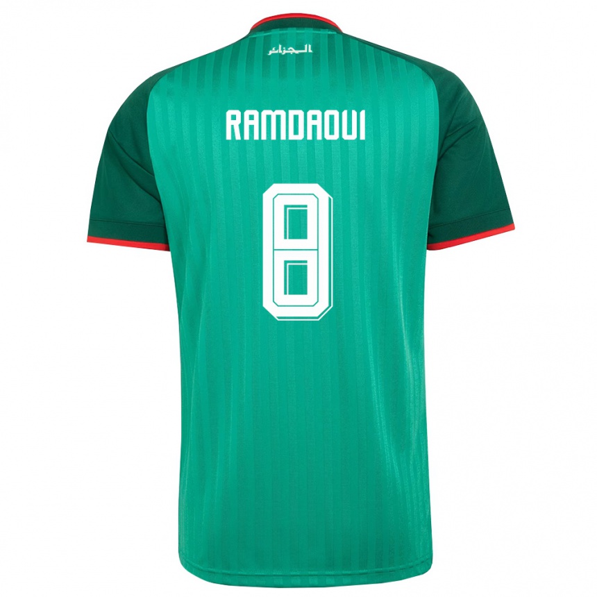 ילדים כדורגל אלג'יריה Mohamed El Amine Ramdaoui #8 ירוק אדום לבן הרחק ג'רזי 26-28